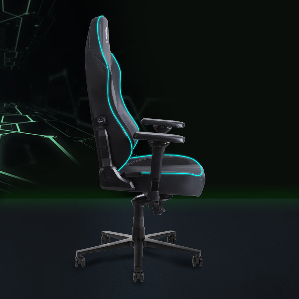HOBOT Scintillate Factory Wholesale Leather Reclining Gamer Chair LED Light Bar Racer RGB Gaming Chair