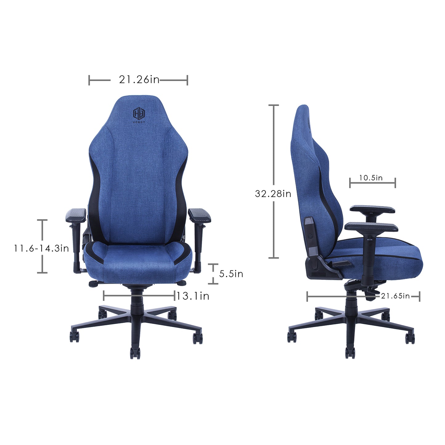 Hobot Narwhal Gaming Chair Office Chair High Back Fabric Computer Chair Ergonomic,Blue