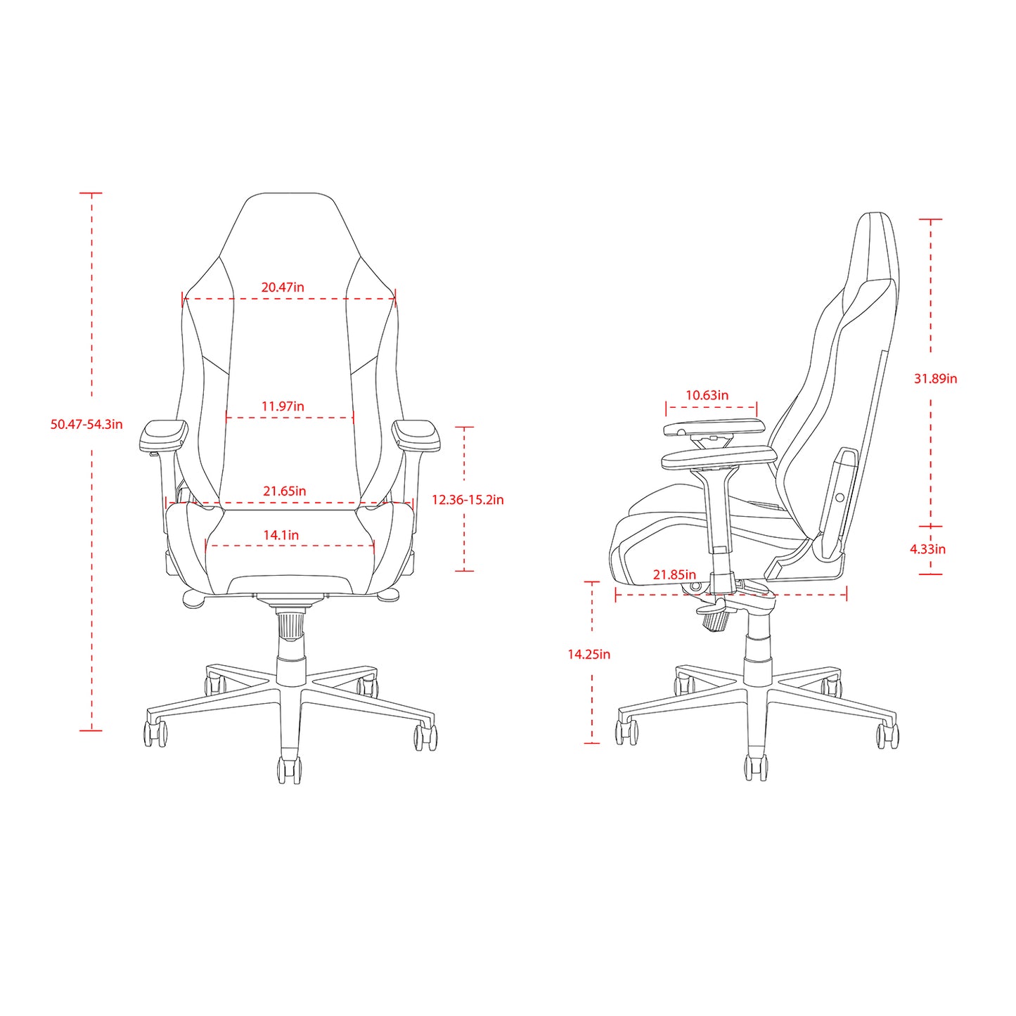 HOBOT Knight Gaming Chair: Ergonomically Designed for Hardcore Gaming - Synthetic Leather Foam Cushions - 4D Armrests - Steel-Reinforced Body - Black