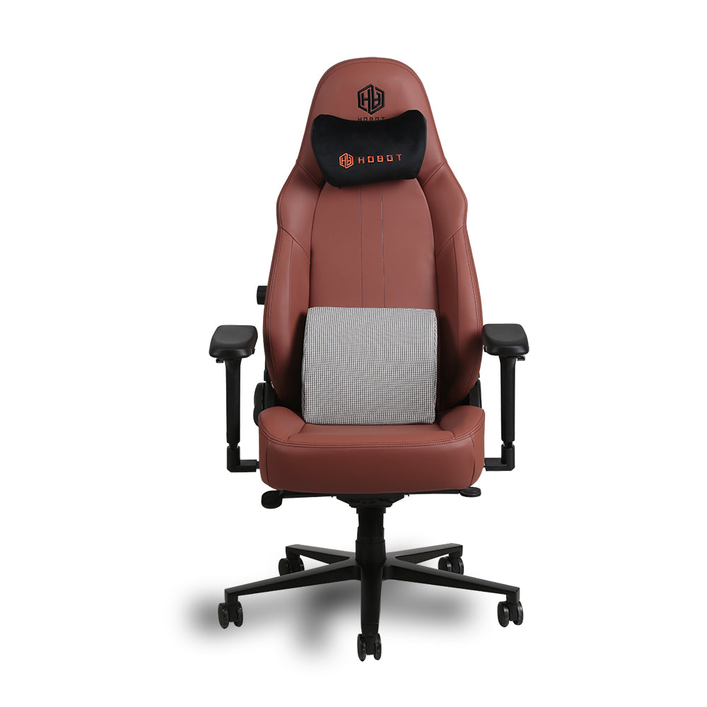 Hobot Espresso Premium Minimalist Lumbar Support and Magnetic Headrest Brown Faux Leather Gaming Chair