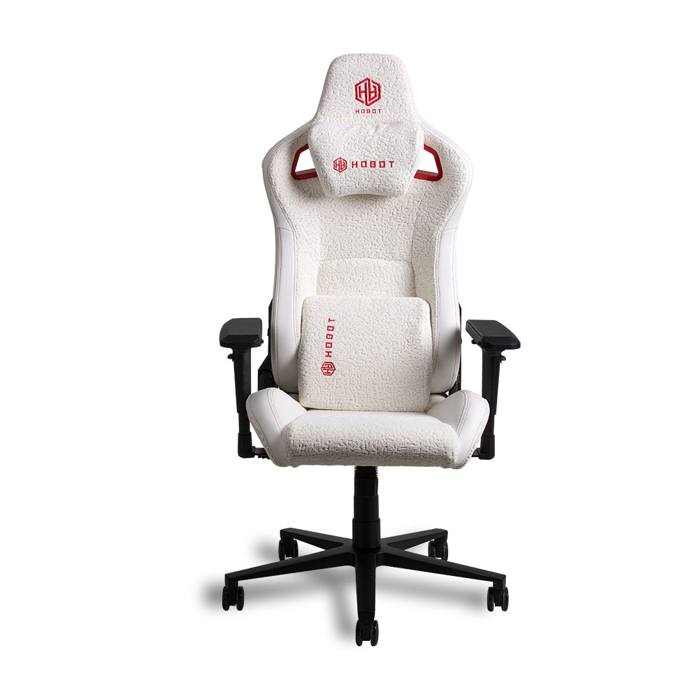 Hobot Fluffy Chenille High quality adjustable headrest white luxury Racing Office PC Computer Gamer gaming chair