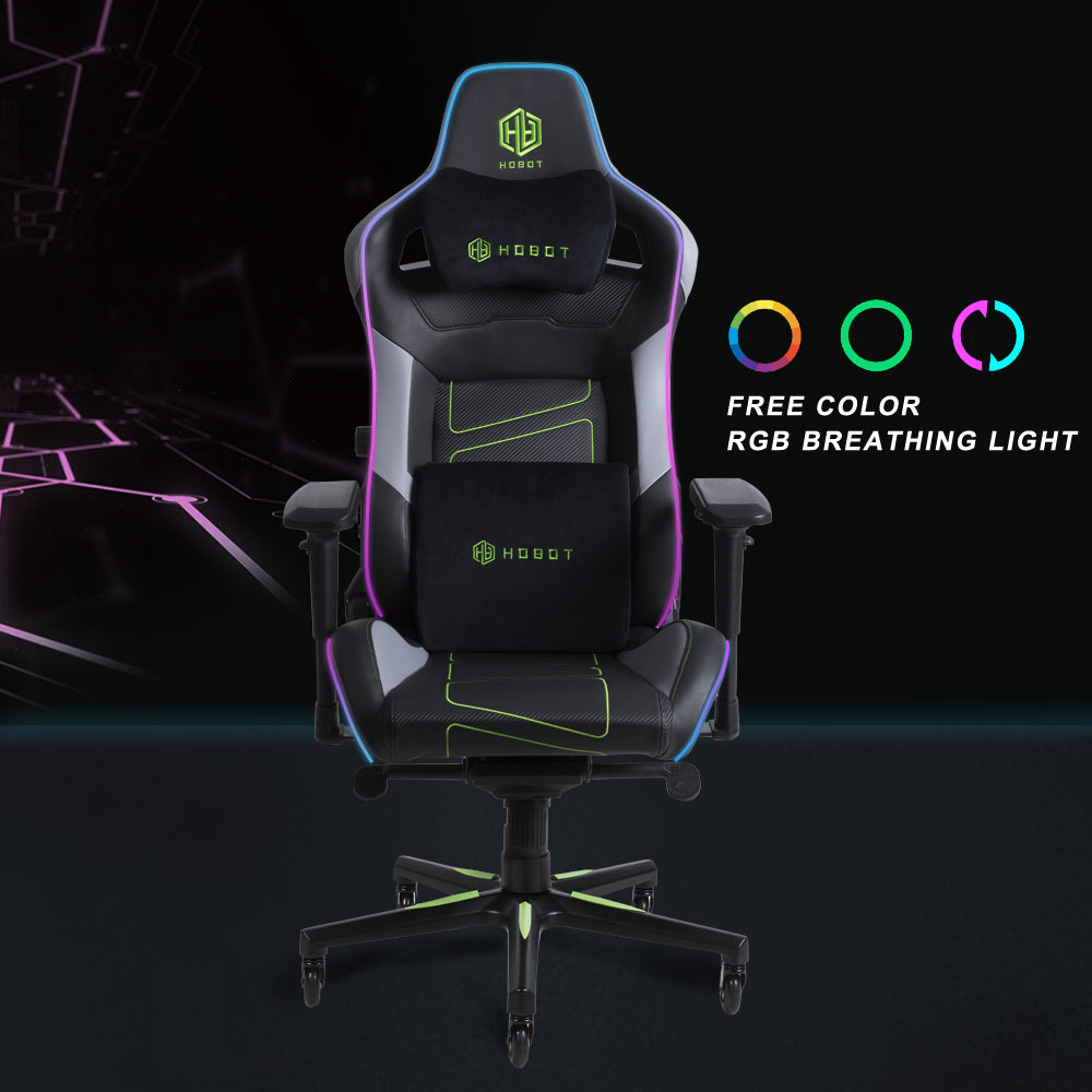 Hobot Coruscate metal frame height adjustable magnetic headrest ergonomic RGB gamer chair