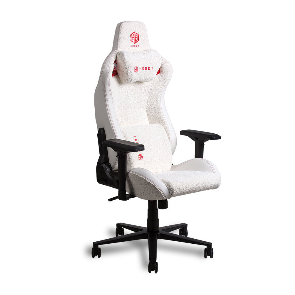 Hobot Fluffy Chenille High quality adjustable headrest white luxury Racing Office PC Computer Gamer gaming chair
