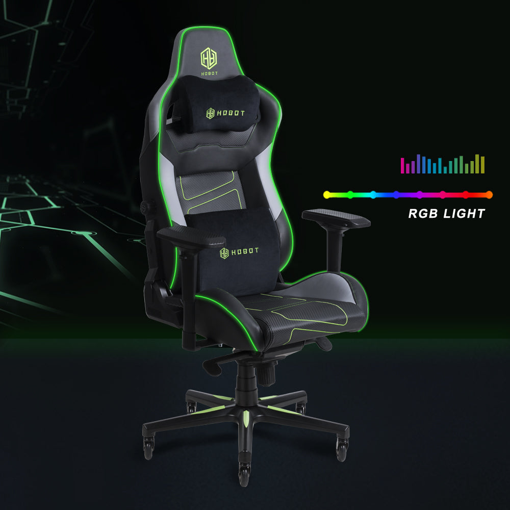 Hobot Coruscate metal frame height adjustable magnetic headrest ergonomic RGB gamer chair
