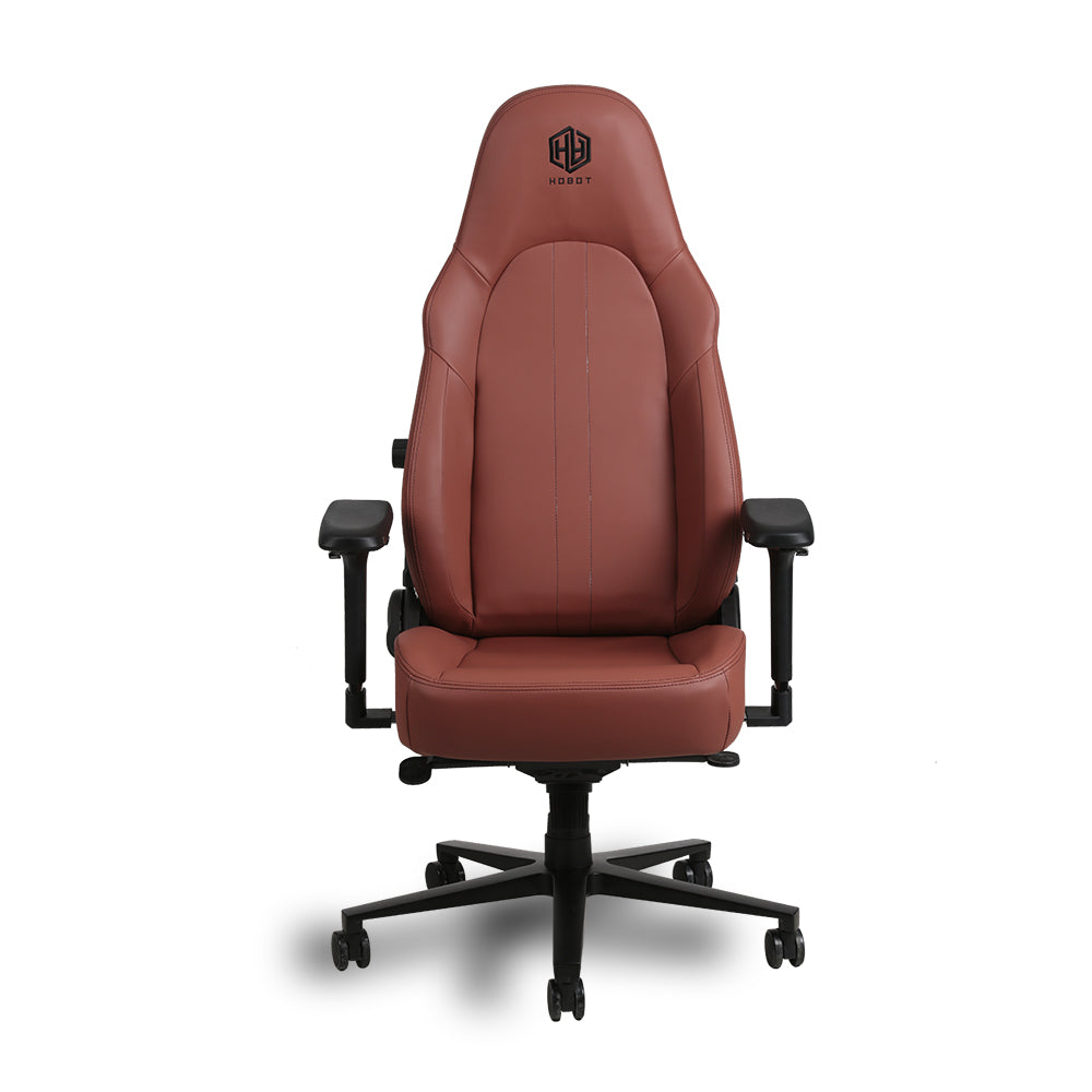 Hobot Espresso Premium Minimalist Lumbar Support and Magnetic Headrest Brown Faux Leather Gaming Chair