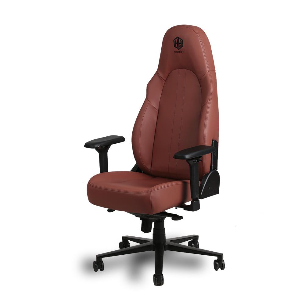 Hobot Espresso Premium Minimalist Lumbar Support and Magnetic Headrest Brown Faux Leather Gaming Chair