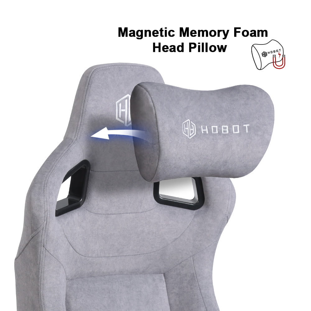 HOBOT OEM ODM Pet Friendly Fabric Gaming Chair with Magnetic Headrest and Built-in Lumbar Support