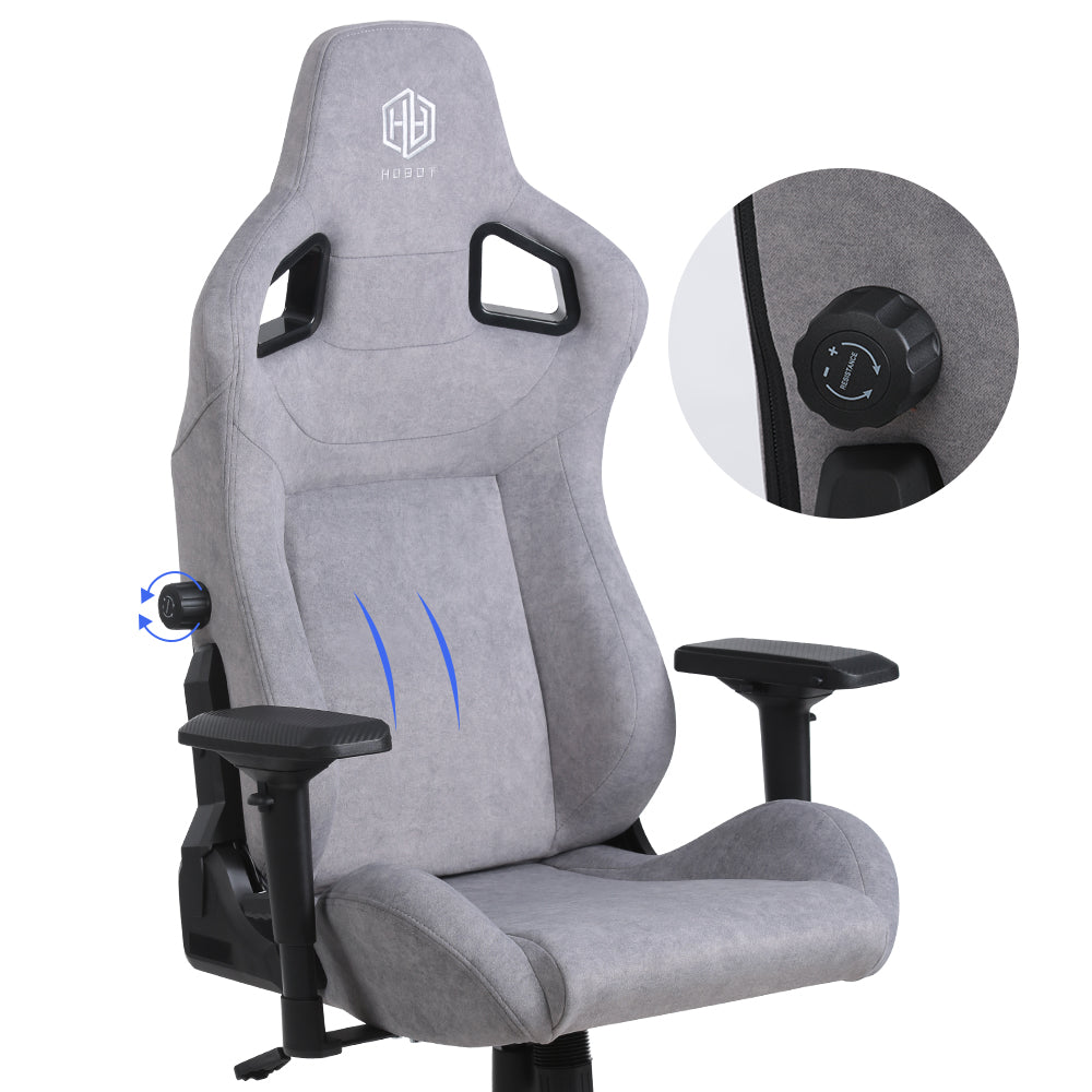 HOBOT OEM ODM Pet Friendly Fabric Gaming Chair with Magnetic Headrest and Built-in Lumbar Support