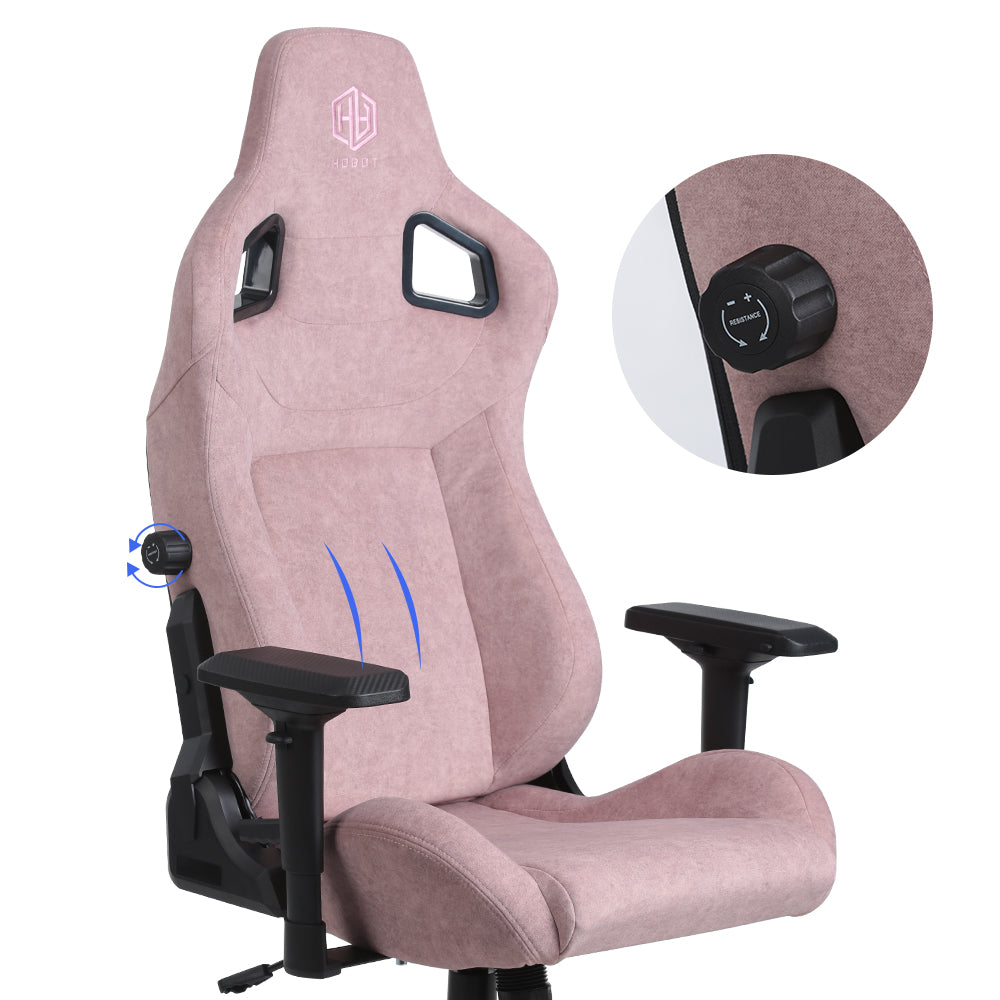 HOBOT New Designed Steel Frame Construction Pet Friendly Fabric Gaming Chair with Built-in Lumbar Support