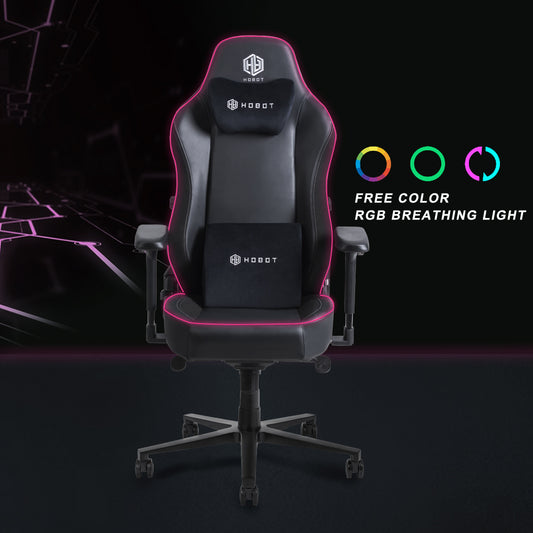 HOBOT Scintillate Factory Wholesale Leather Reclining Gamer Chair LED Light Bar Racer RGB Gaming Chair