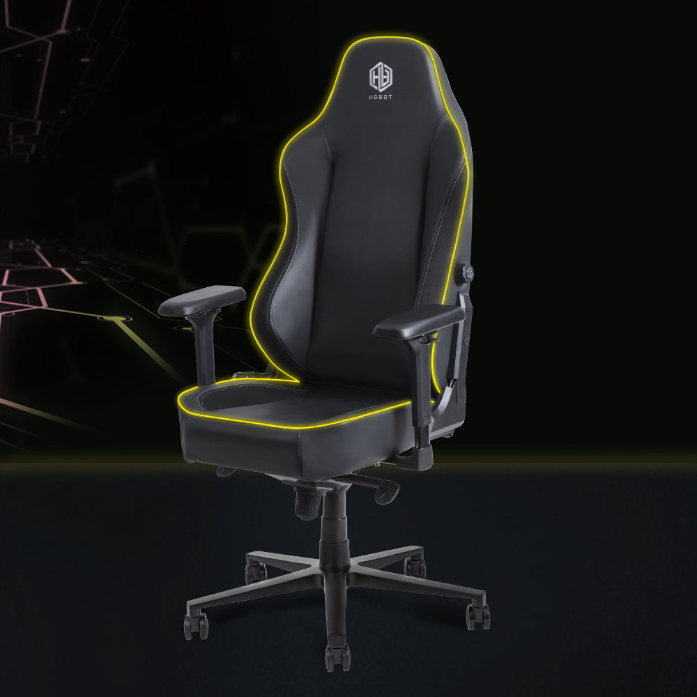 HOBOT Scintillate Factory Wholesale Leather Reclining Gamer Chair LED Light Bar Racer RGB Gaming Chair
