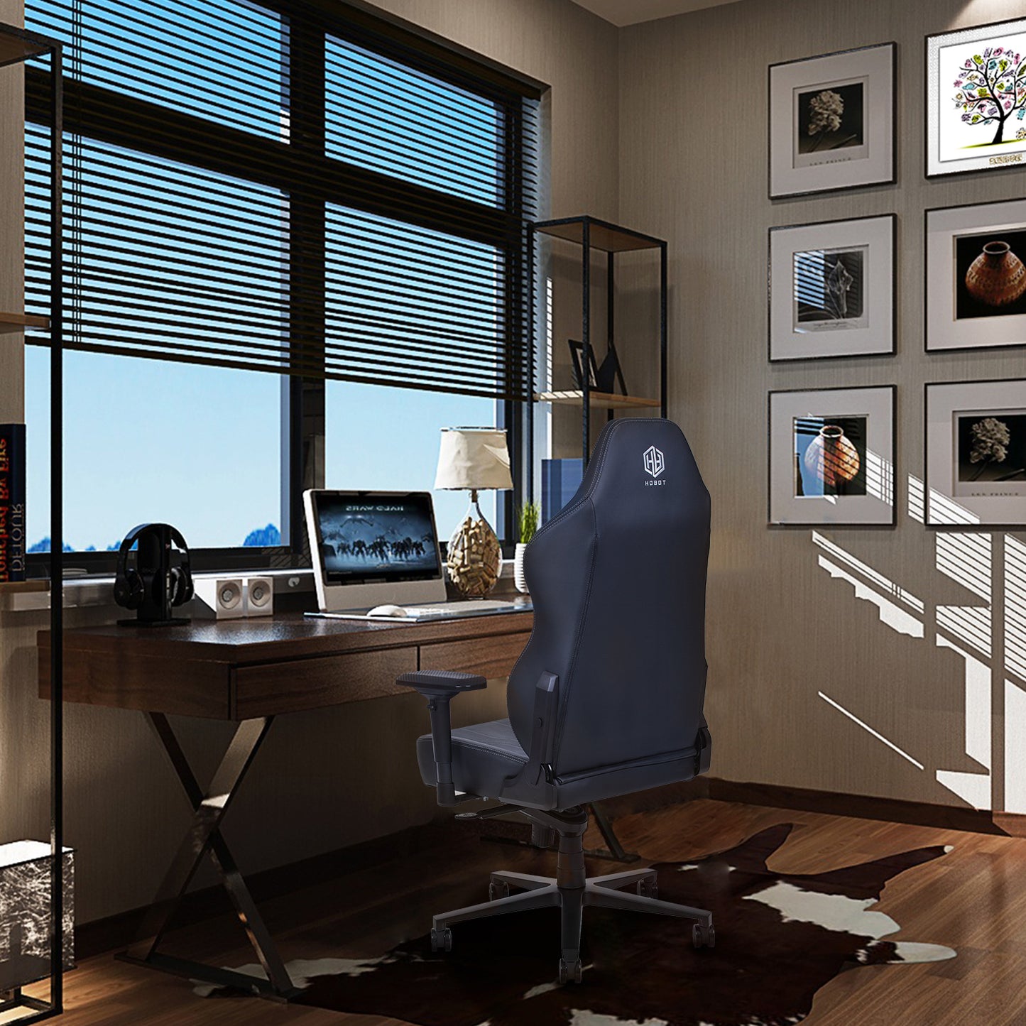 Hobot Noble Racing Gaming Chair PU Home Office Computer Chair 4D Adjustable Armrests