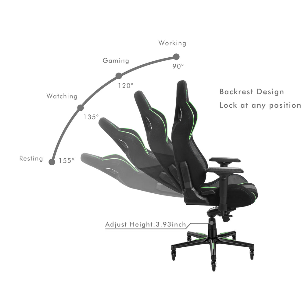 
                  
                    HOBOT Green-ray Ergonomic Office Chair, High Back Desk Chair, Adjustable Headrest with 4D Armrest, Lumbar Support Swivel Computer Task Chair for Office, Tilt Function Office Chair, Black
                  
                