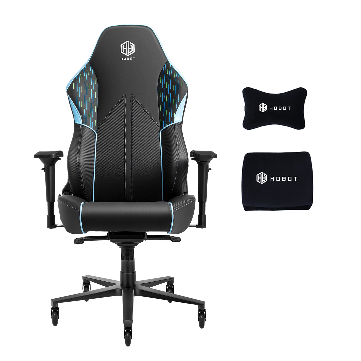 HOBOT Predator E-Sports Chair,Gaming Chair,Racing Office Computer Game Chair,Ergonomic Gaming Chair,Racing Style with Adjustable Recliner and Headrest Lumbar Pillow,Tiffany Blue