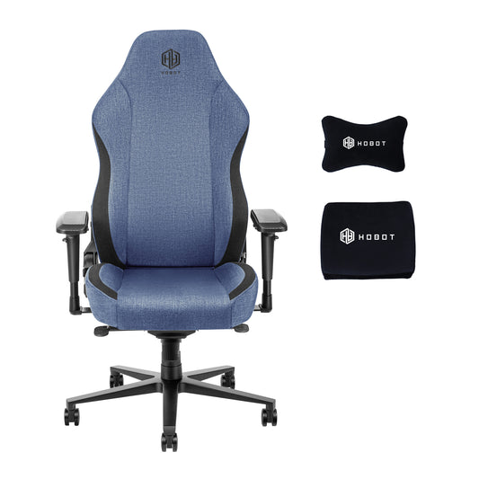 HOBOT Narwhal Gaming Chair - Racing Office Computer Ergonomic Video Game Chair with Headrest and Lumbar Pillow,Blue