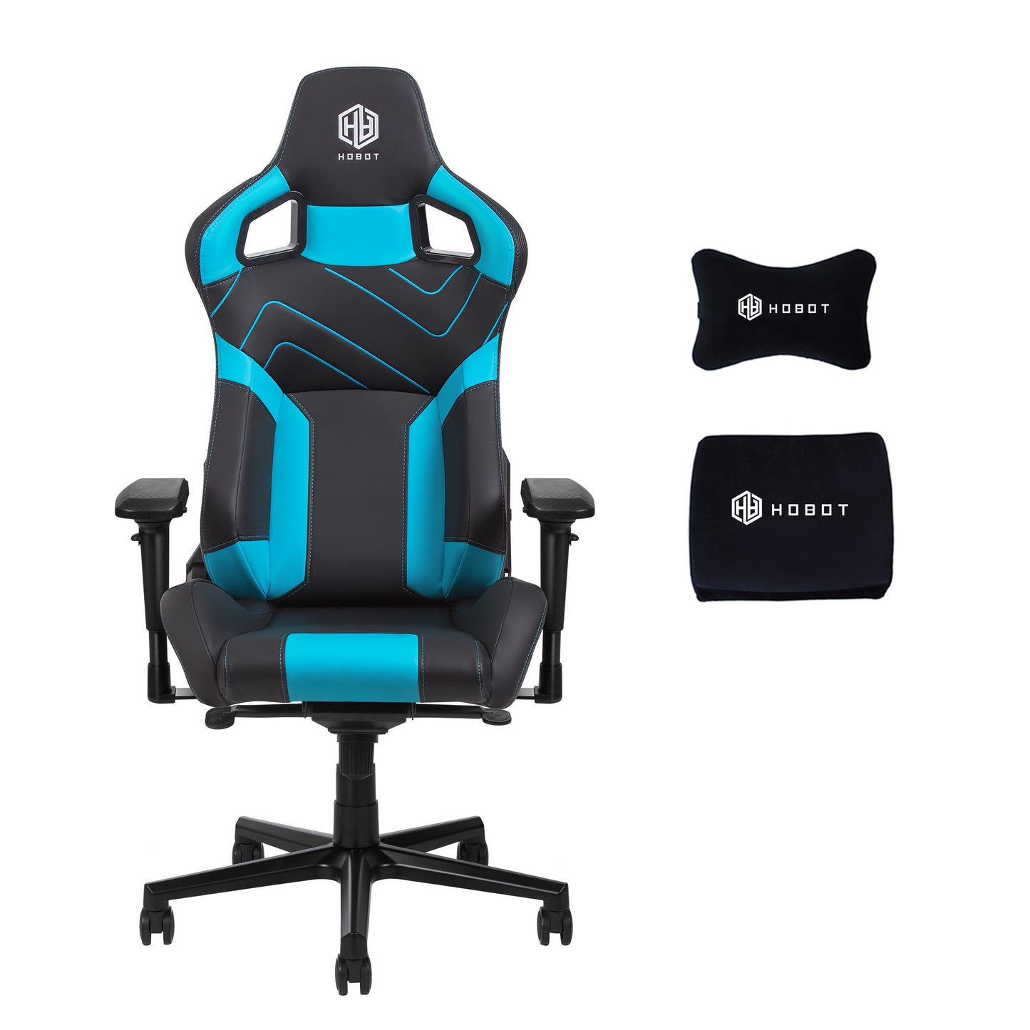 HOBOT Thunderball Ergonomic Computer Gaming/Office Chair with High Backrest, Recliner, Swivel, Tilt, Rocker, Adjustable Height and Adjustable Lumbar and Neck Support - Blue