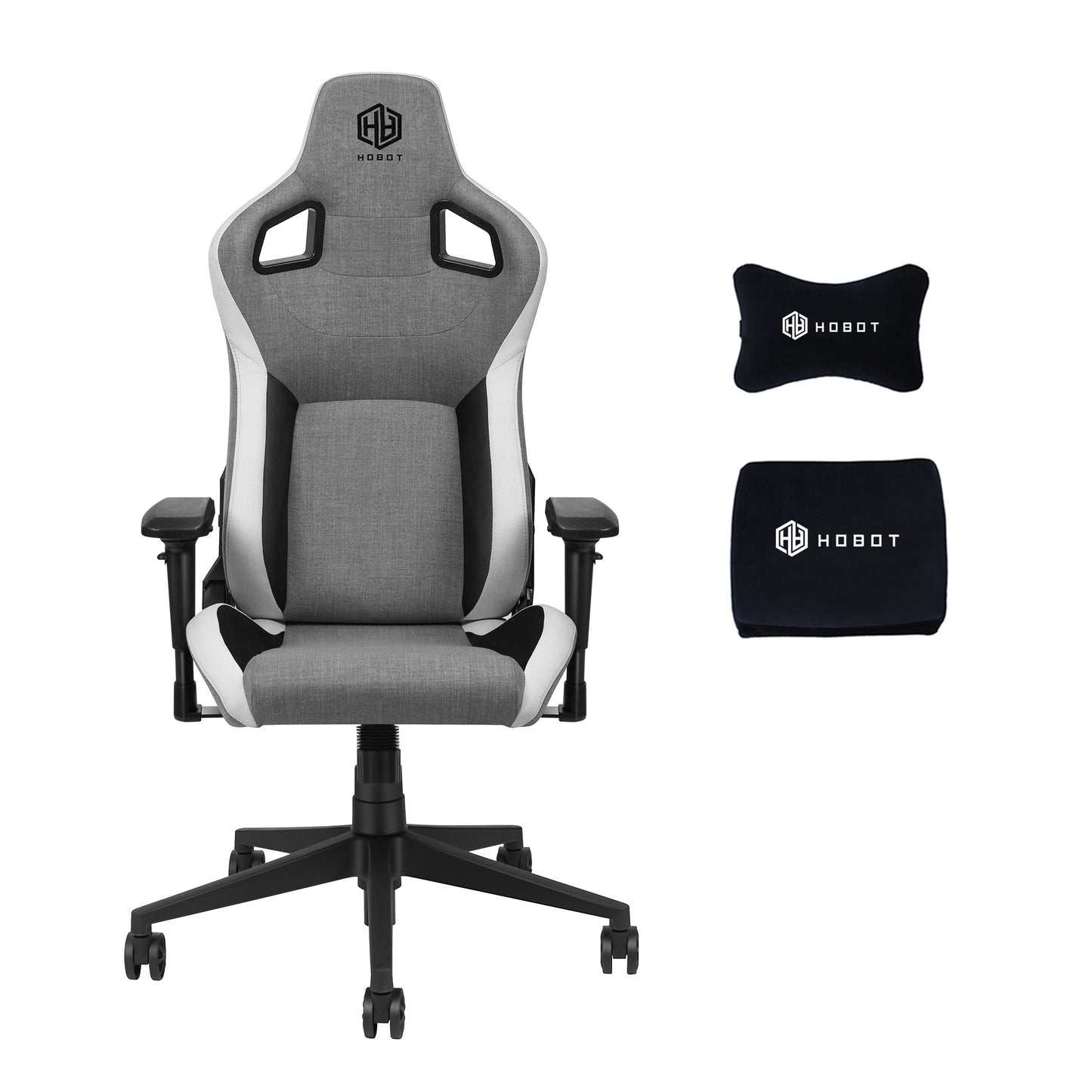 HOBOT Destiny Soft Ergonomic Computer Fabric Gaming Chair - Light Grey