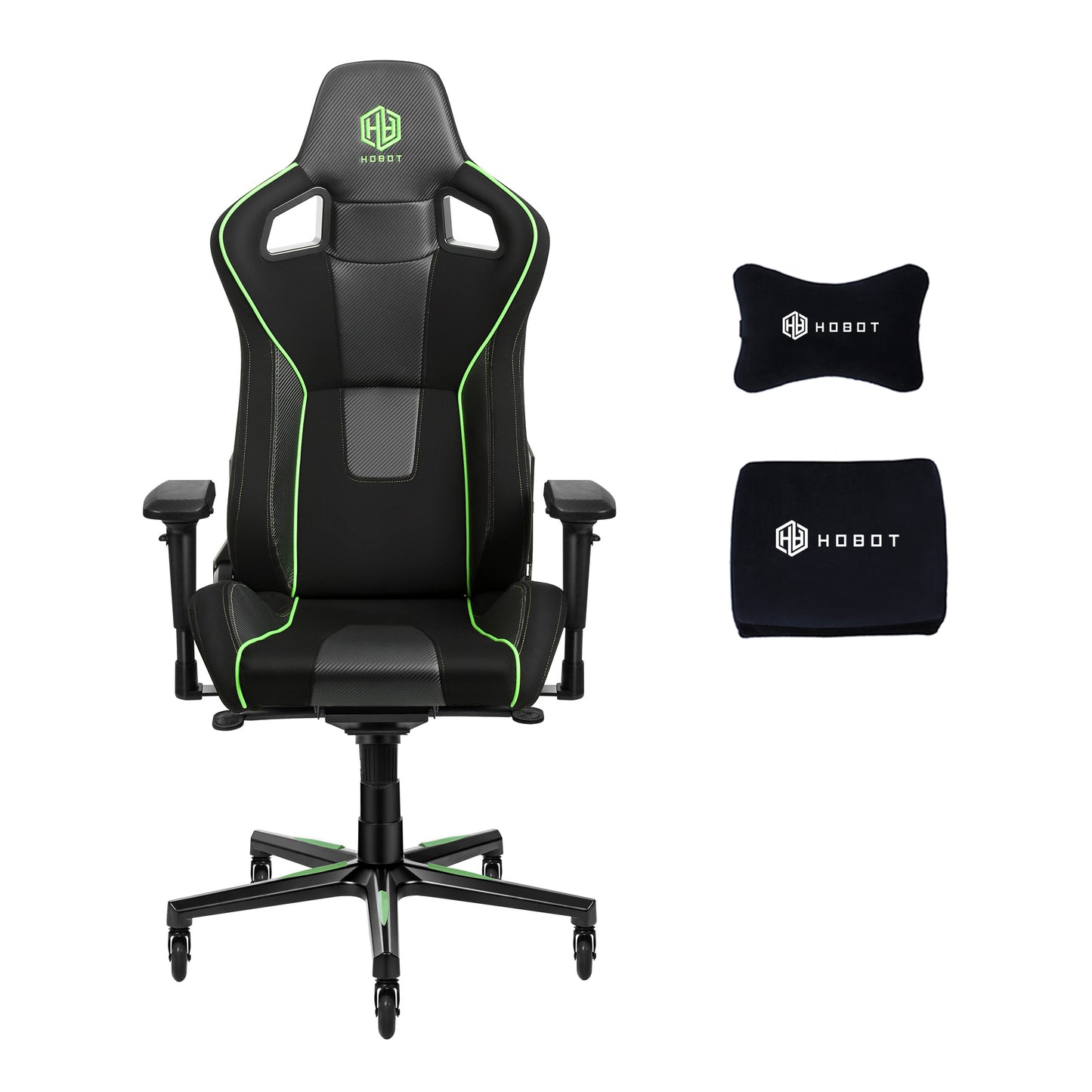 HOBOT Green-ray Ergonomic Office Chair, High Back Desk Chair, Adjustable Headrest with 4D Armrest, Lumbar Support Swivel Computer Task Chair for Office, Tilt Function Office Chair, Black