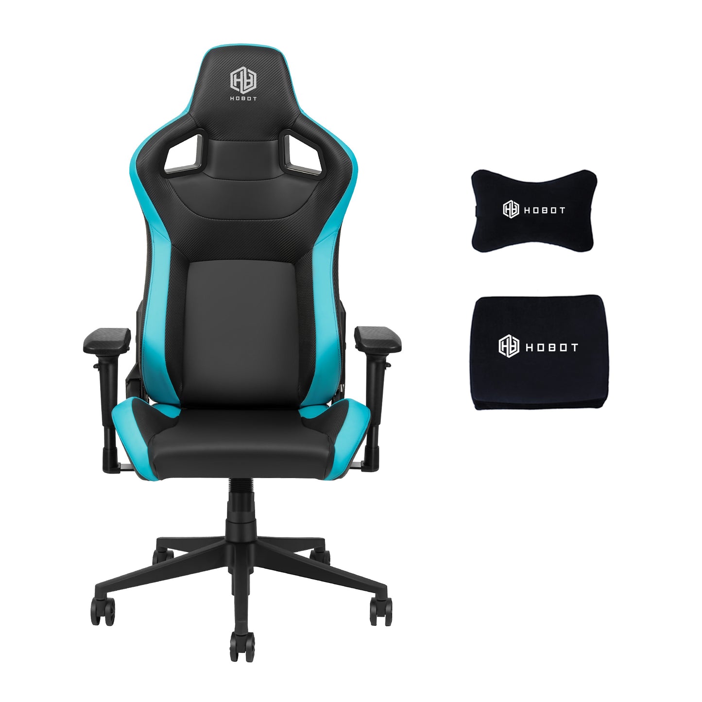 HOBOT Epoch Gaming Chair with Wide Seat, High and Wide Backrest, Recliner, Swivel, Tilt, Rocker and Seat Height Adjustment Mechanisms,Black and Blue