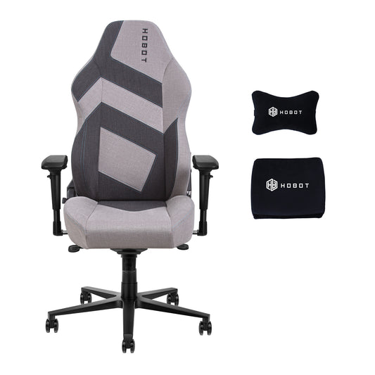 Hobot Spectre Fabric Racing Style Gaming Chair, Reclining Ergonomic Chair, in Gray
