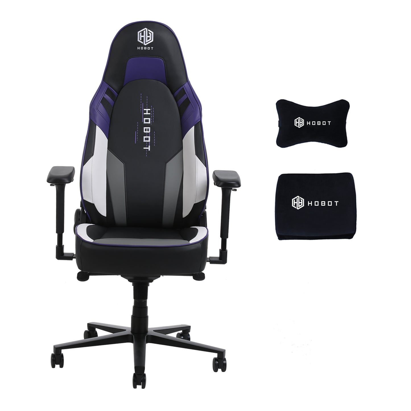 HOBOT Augenstern Gaming Chair Ergonomic Office Chair Headrest Lumbar Support Comfortable High Back Adjustable Reclining Computer Chair Desk Chair PU Leather Swivel Chair, Purple