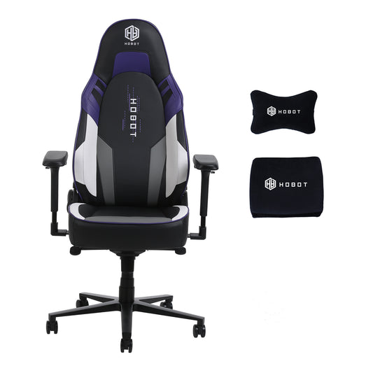 HOBOT Augenstern Gaming Chair Ergonomic Office Chair Headrest Lumbar Support Comfortable High Back Adjustable Reclining Computer Chair Desk Chair PU Leather Swivel Chair, Purple