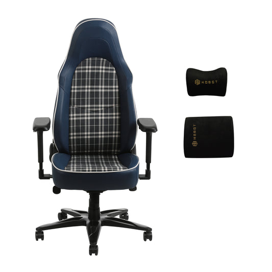 HOBOT Vesper height adjustable magnetic headrest Plaid fabric High Back PU Leather gaming Chair