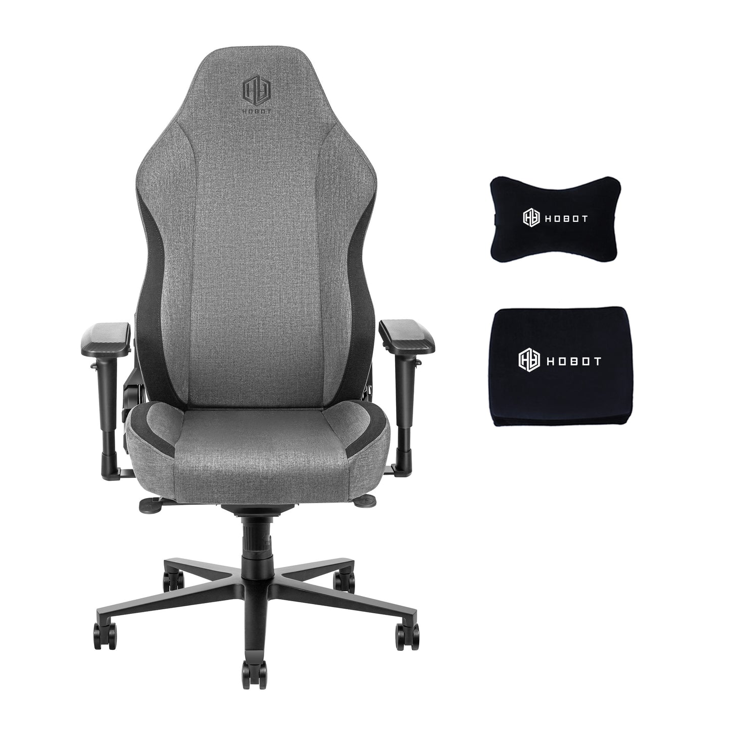 HOBOT Unicorn Ergonomic Gamer Racing Style Fabric Computer Gaming Chair with Lumbar Support,Grey