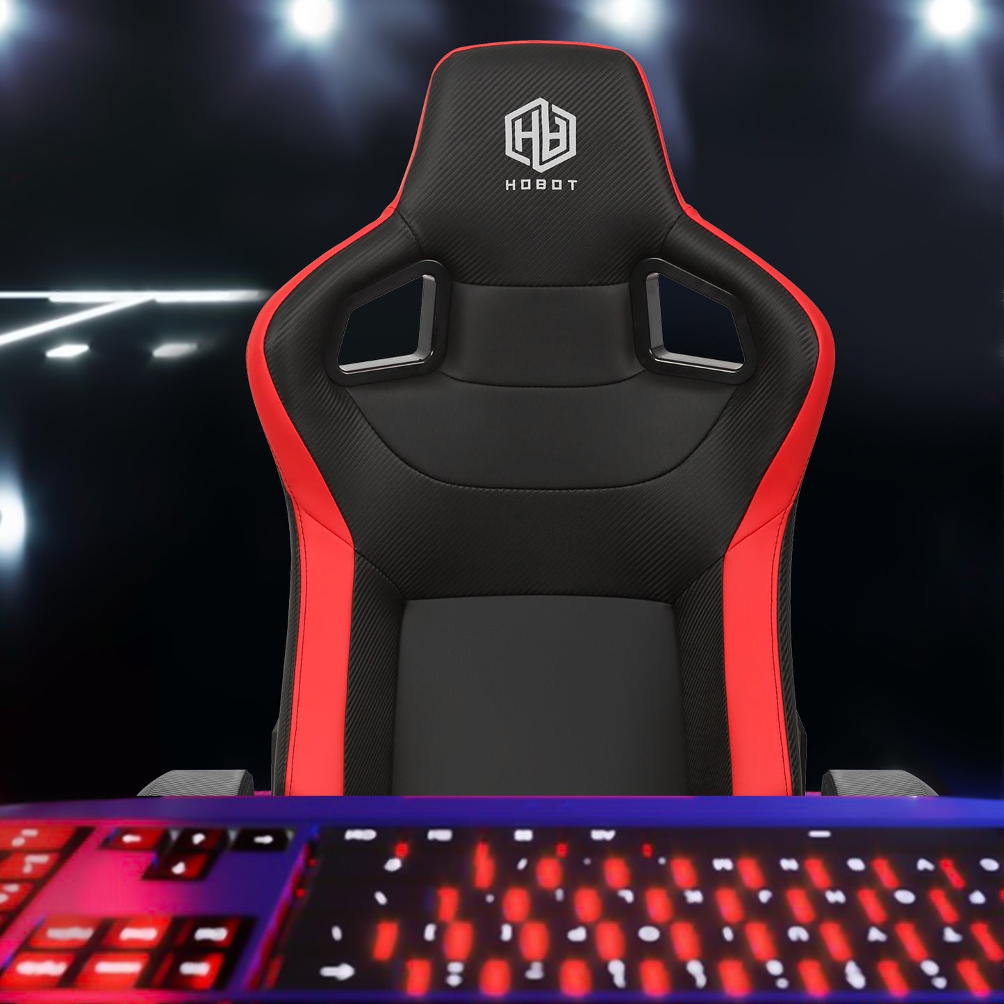 HOBOT Freedom Ergonomic Computer Gaming/Office Chair with High Backrest, Recliner, Swivel, Tilt, Rocker, Adjustable Height and Adjustable Lumbar and Neck Support - Red