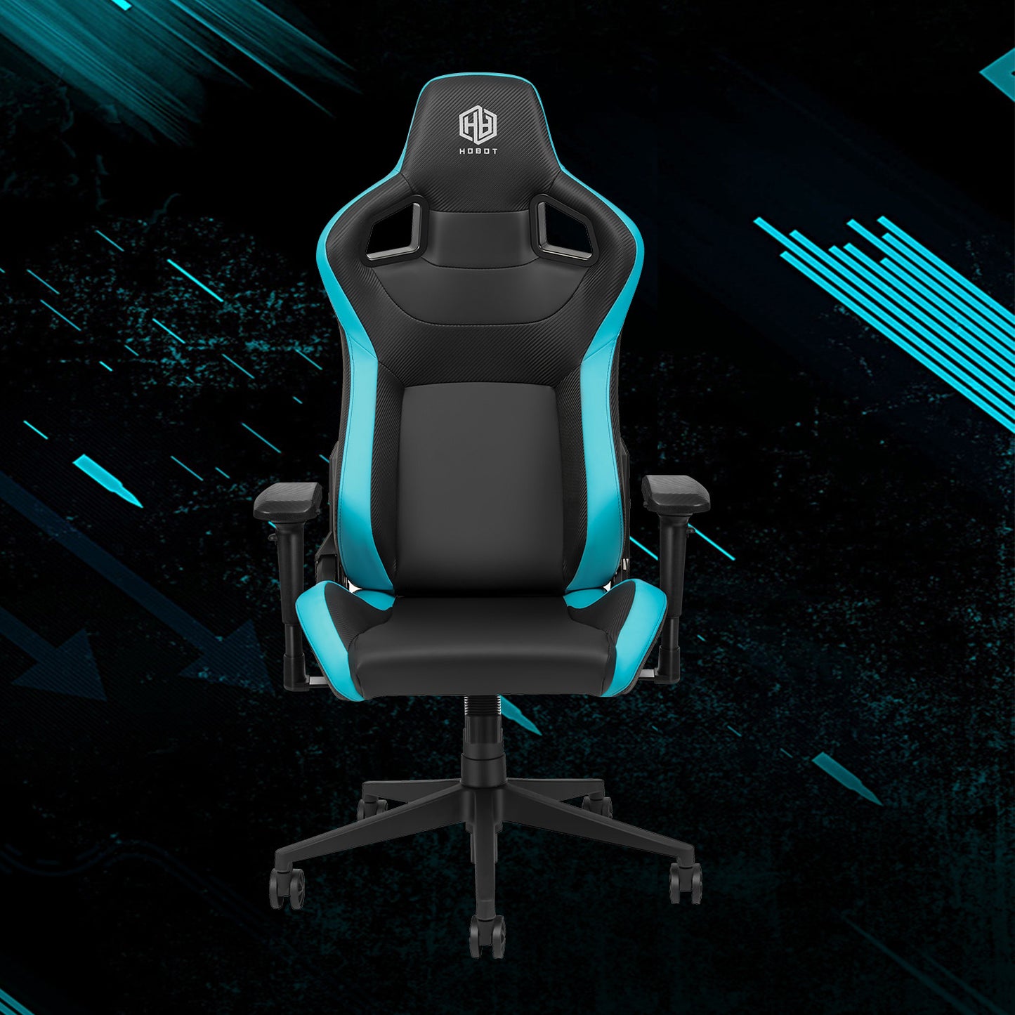 HOBOT Epoch Gaming Chair with Wide Seat, High and Wide Backrest, Recliner, Swivel, Tilt, Rocker and Seat Height Adjustment Mechanisms,Black and Blue