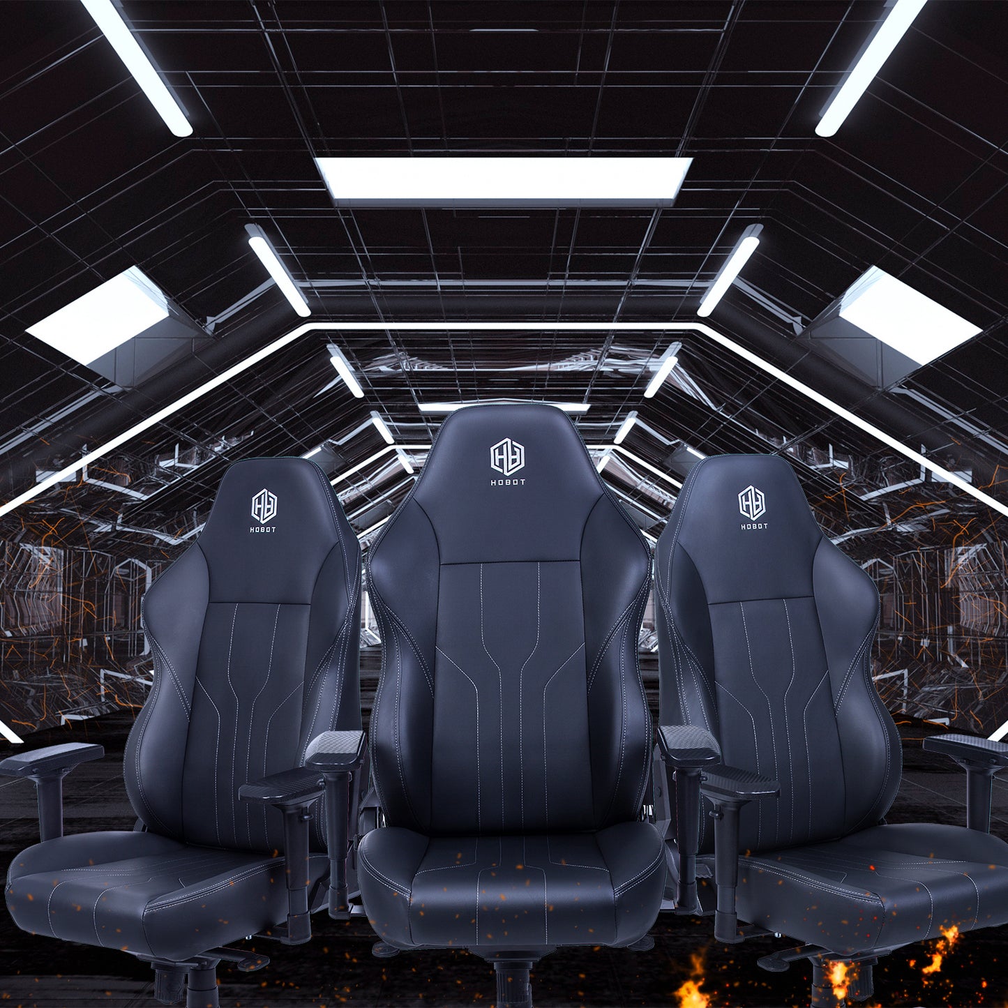 Hobot Noble Racing Gaming Chair PU Home Office Computer Chair 4D Adjustable Armrests