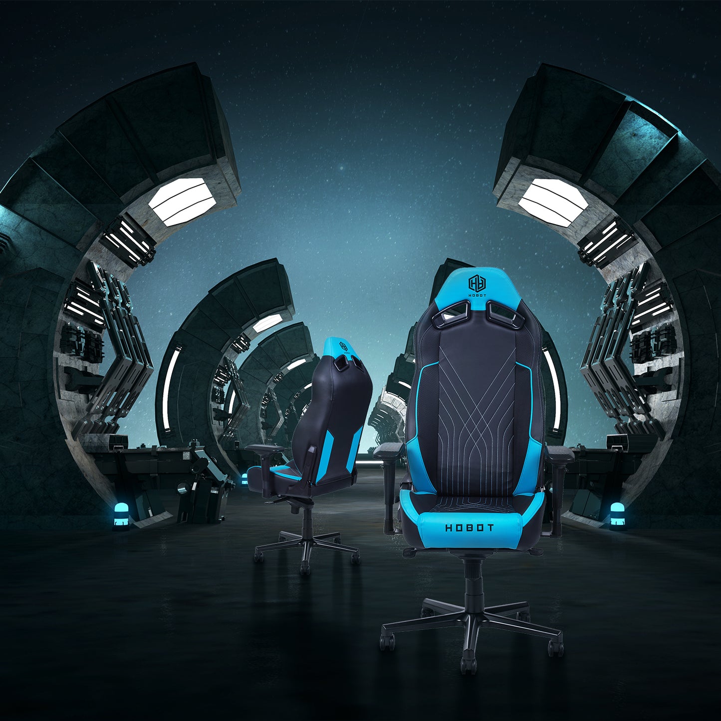 Hobot Flying Shark PU Gaming Chair with Wide Seat Heavy Duty  Chair Adjustable Home Chair