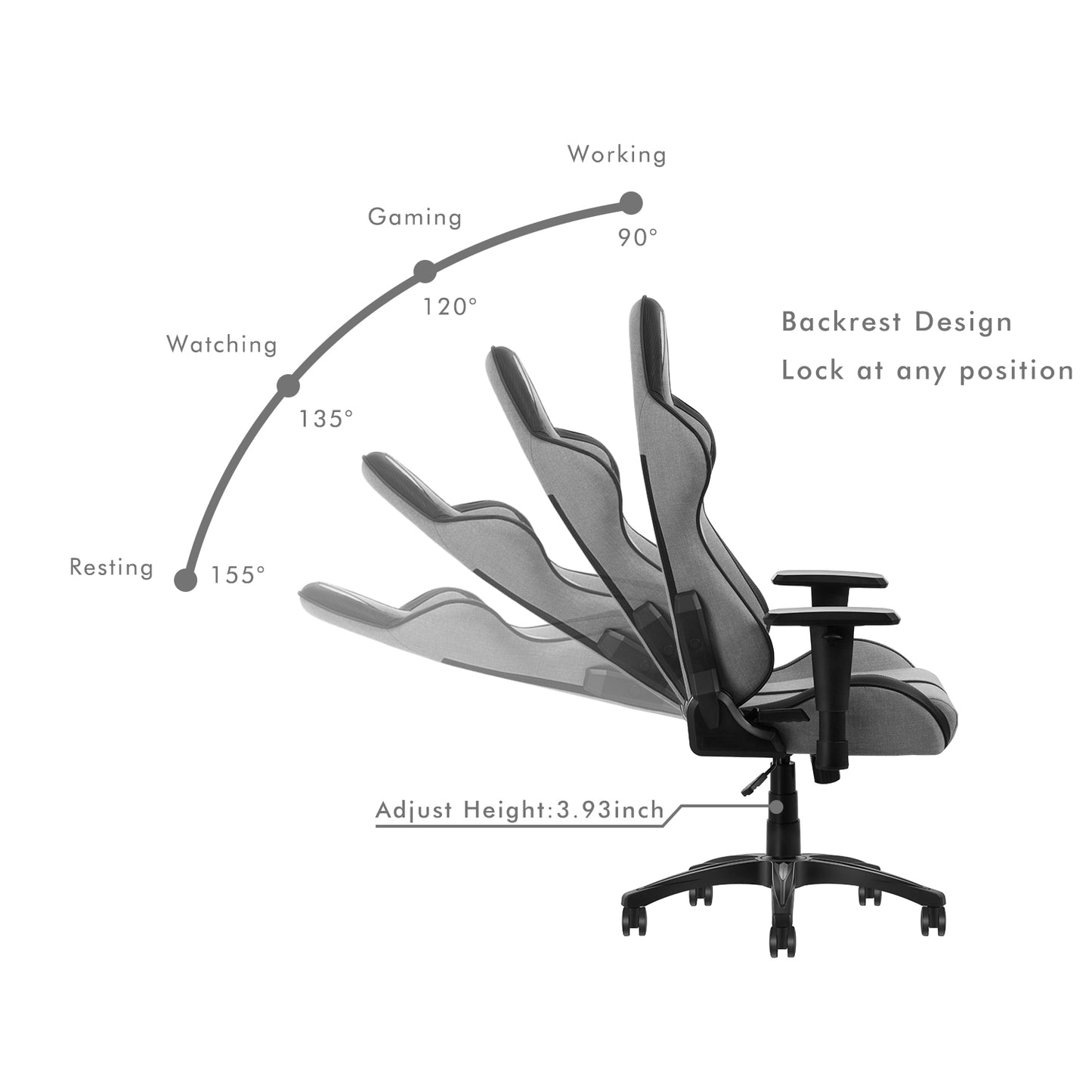 Hobot Hecate Comfortable Cool Racing Gaming Style fabric Protective Floor Household Gaming Chair