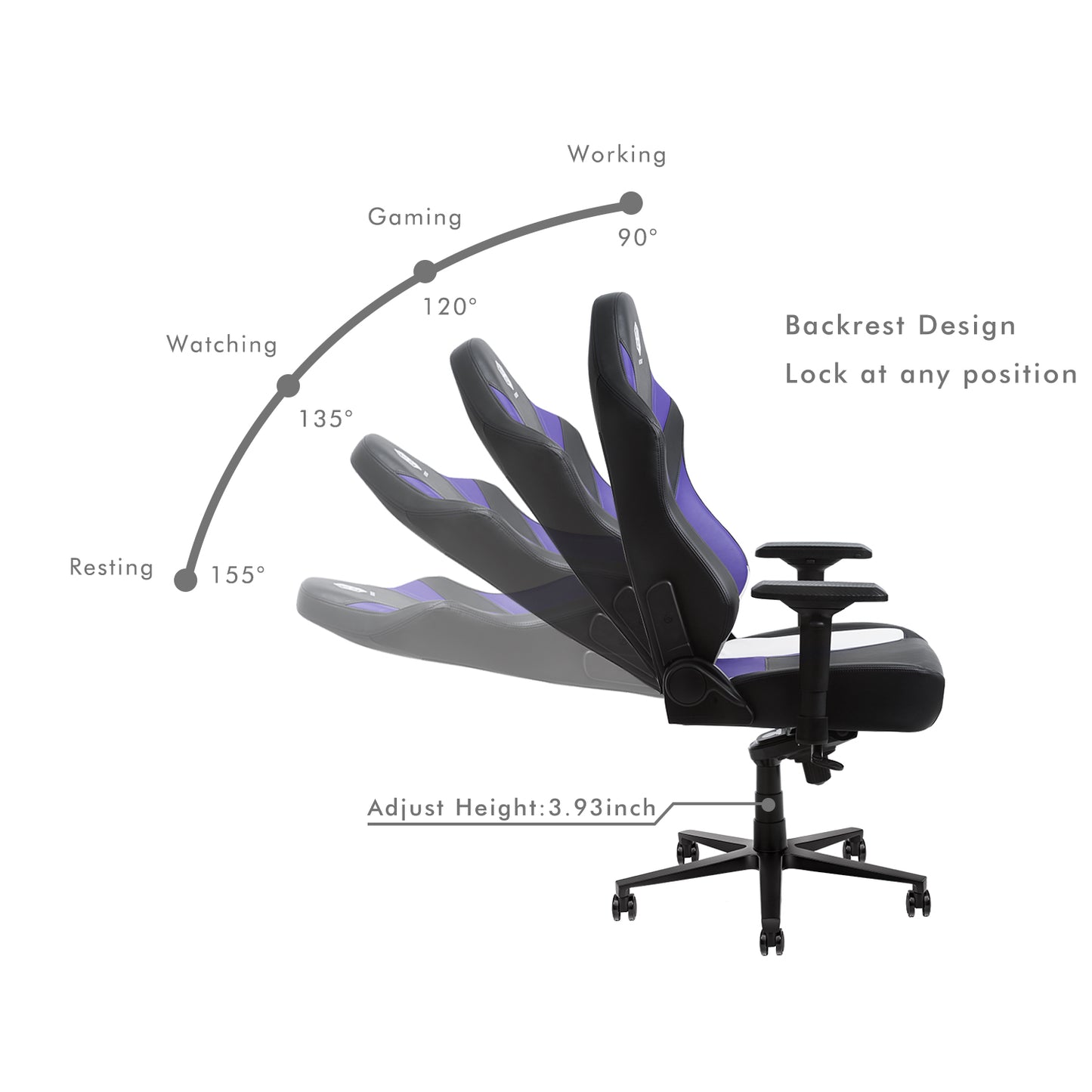 HOBOT Milkyway Swivel style office ergonomic PU leather gaming chair