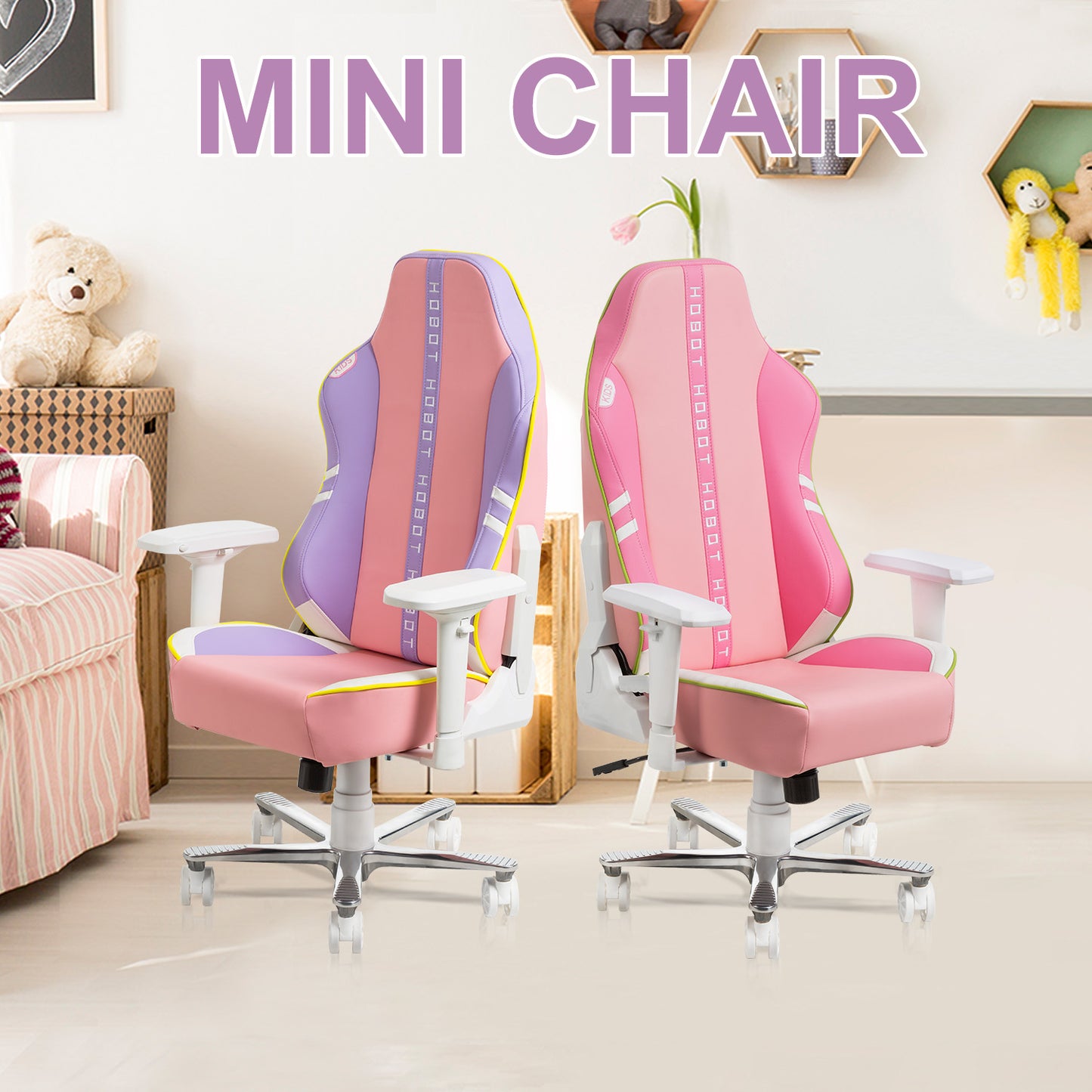 HOBOT Leonor New design height adjustable children desk with bookcase ergonomic set kids study table and chair for home