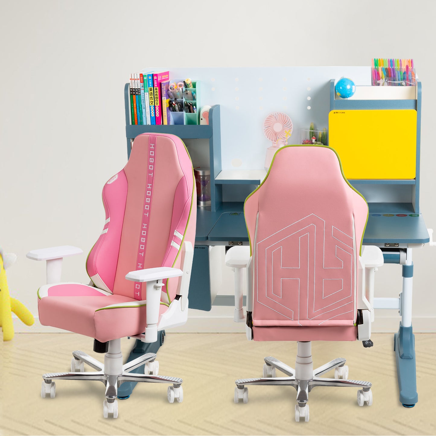 HOBOT Rapunzel Bedroom furniture height adjustable kids children study table and chair set