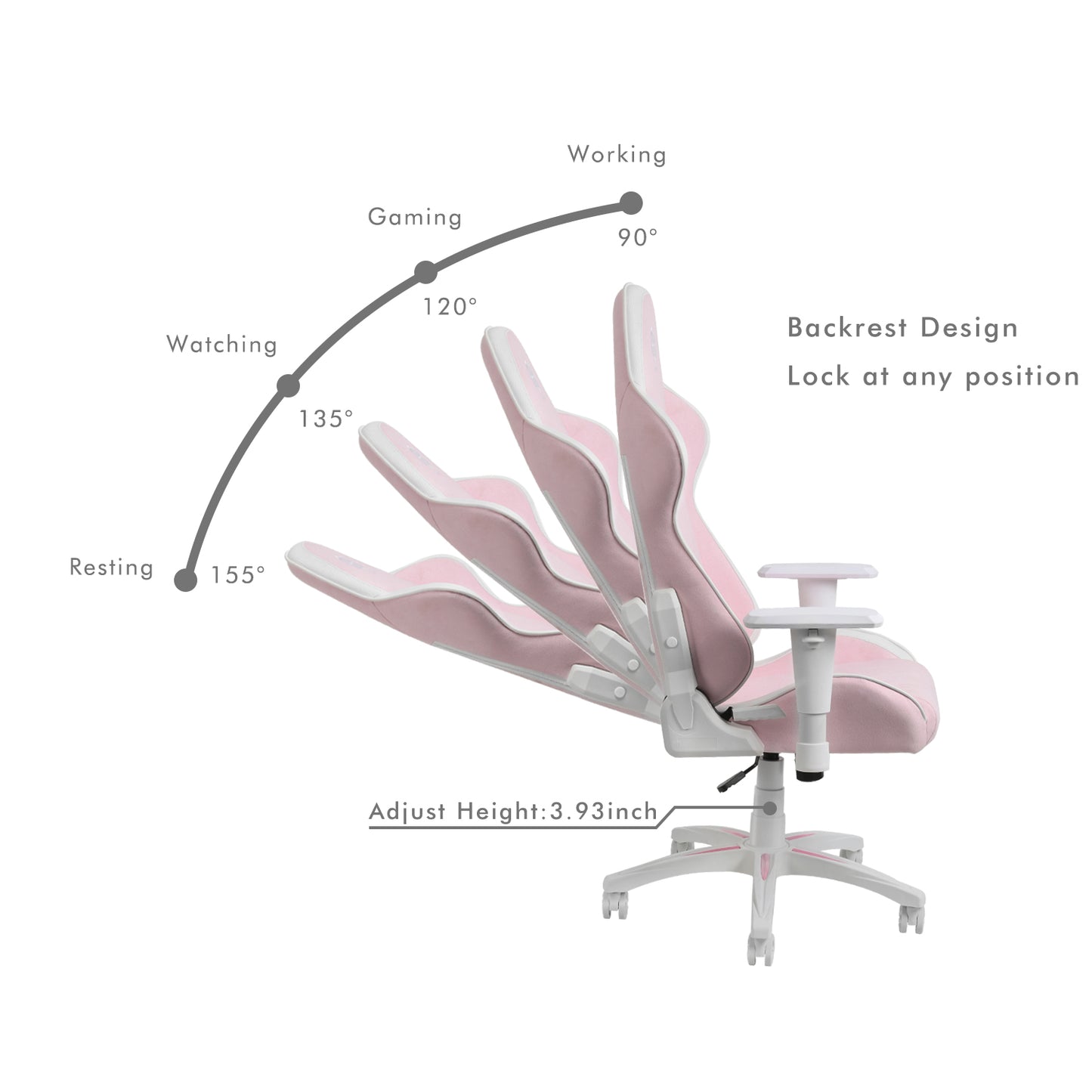 HOBOT FAIRY pink & white leather and fabric Gaming Chair